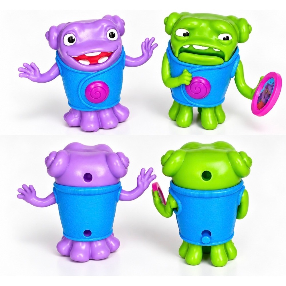 McDonalds Home Movie Toy Figures Purple Green Boov Oh Captain Smek Set